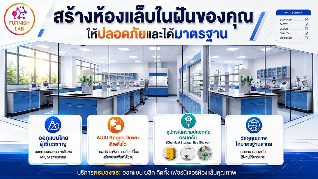 สินค้า ออกแบบครบวงจร รับผลิตตามความต้องการเฟอร์นิเจอร์ห้องแล็บ มาตรฐานห้องปฏิบัติการ จำหน่าย มาตรฐานISO
