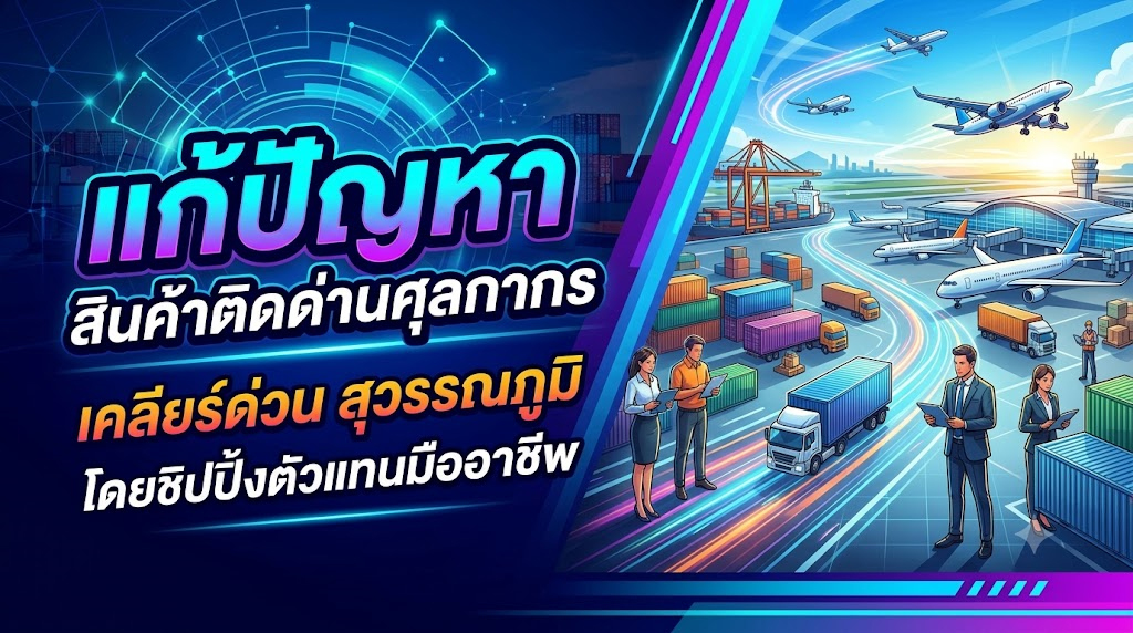 ประกาศ บริการ สุวรรณภูมิ ชิปปิ้ง เคลียร์สินค้าติดด่าน นำเข้าสินค้าผ่านฉลุย100% สินค้าติดด่านศุลกากร